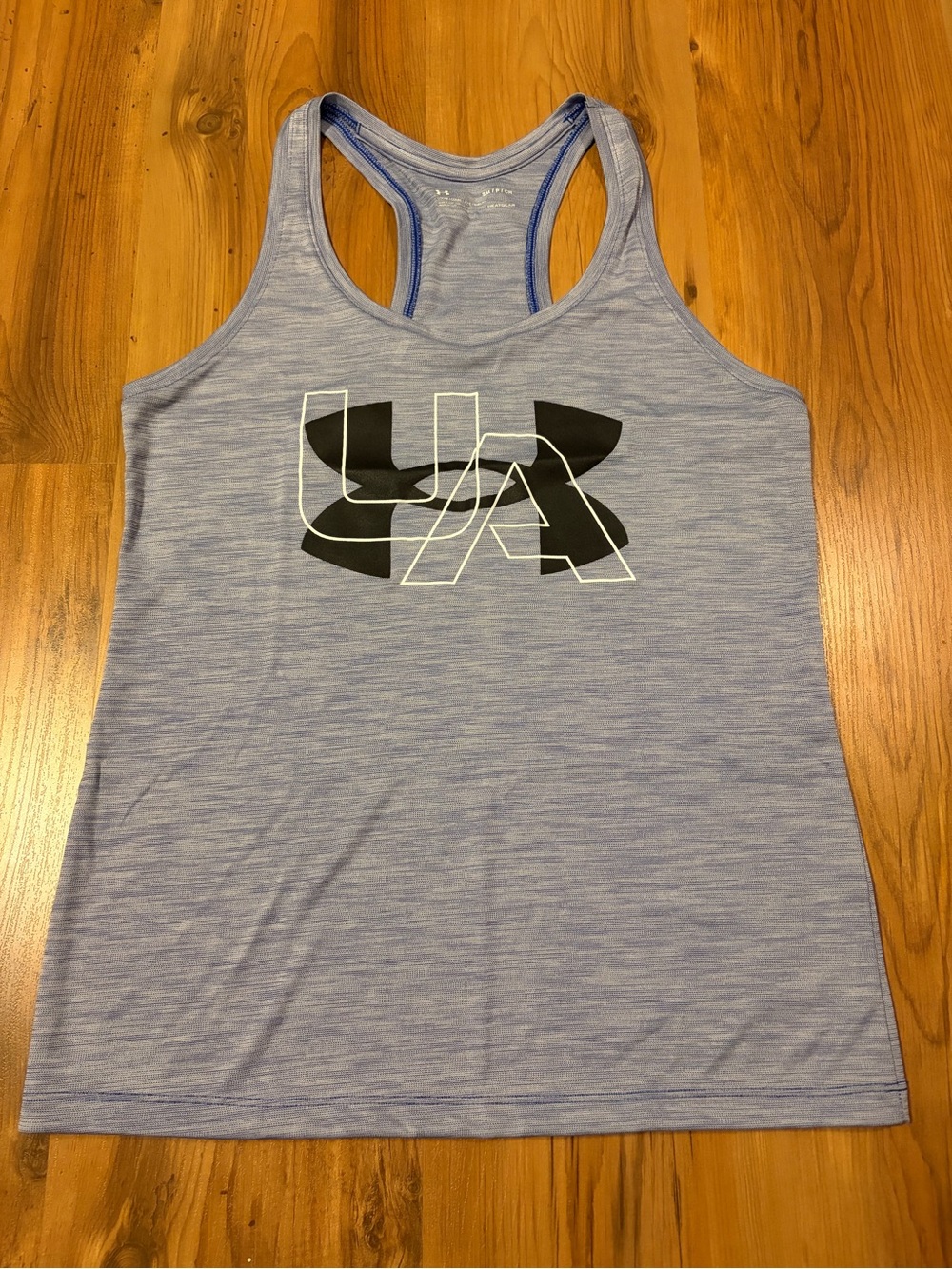 Under Armour Light Blue Racerback Performance Tank with Black Logo